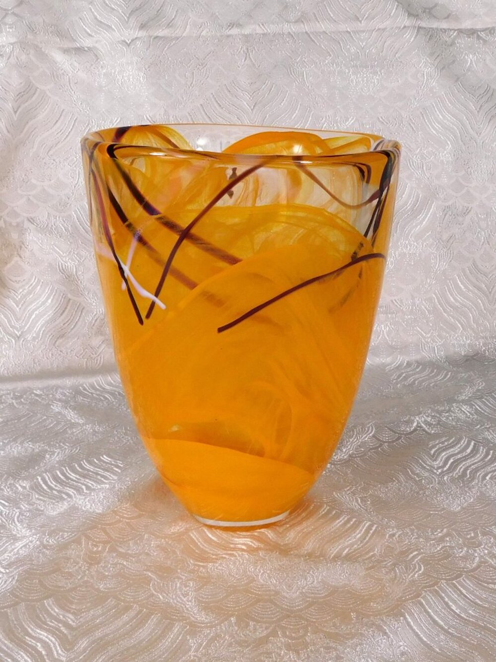 Kosta Boda Orange Art Glass Vase # 27653